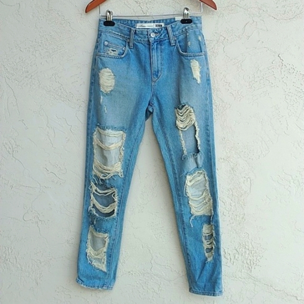 LOVERS + FRIENDS Jeremy Boyfriend Jeans 100% Cotton in Bellevue Wash Size 23